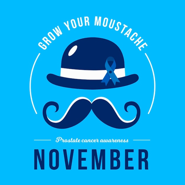 Gratis vector movember-concept in plat ontwerp