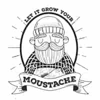 Gratis vector movember-concept met vintage design