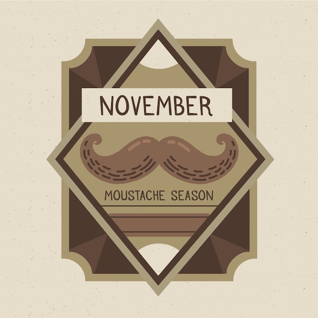 Gratis vector movember-concept met vintage design