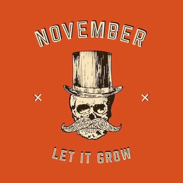 Movember ontwerp met schedel