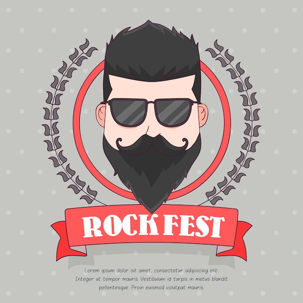 Gratis vector movember ontwerpachtergrond met hipster baard