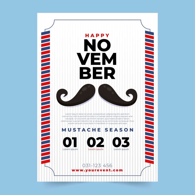 Movember snor postersjabloon