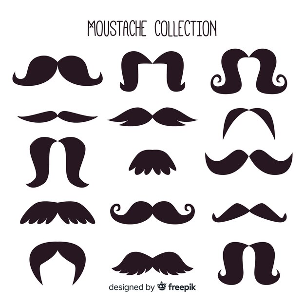 Movember snorpakverzameling in plat ontwerp