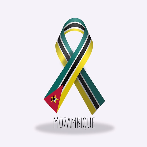 Gratis vector mozambique vlag lint ontwerp