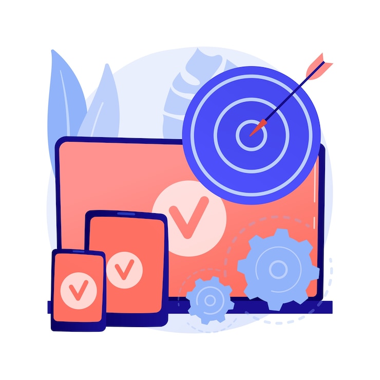 Gratis Vector multi-apparaat gericht op abstract concept