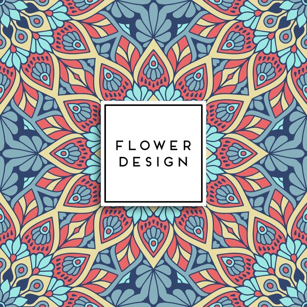 Multicolor bloemen mandala ontwerp