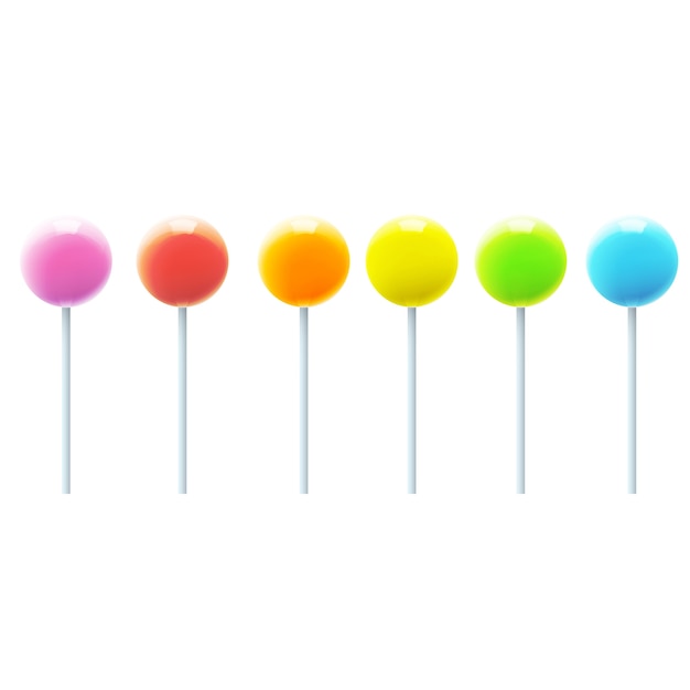 Gratis vector multicolor lollipops collectie