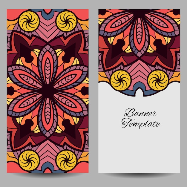 Multicolor mandala banner sjabloon