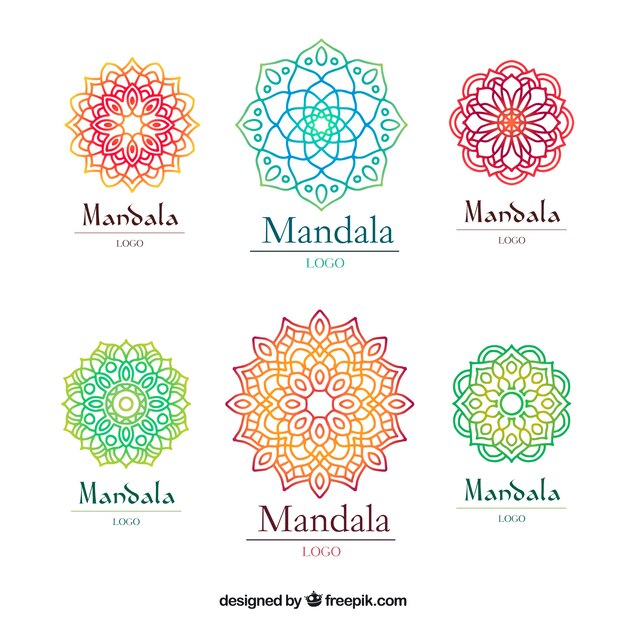 Multicolor mandala logo sjabloon