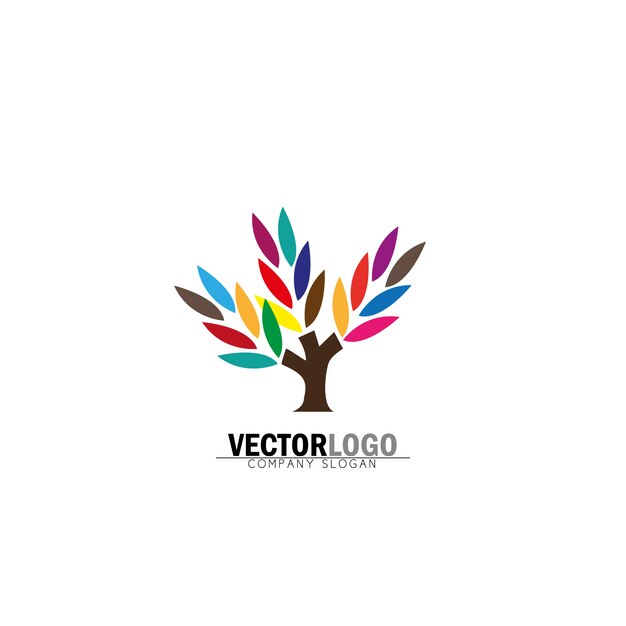 Multicolor tree logo