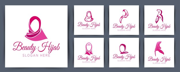 Muslimah-logo voor hijab of sjaalmodeproduct met zwarte kleur muslimah heeft geweldige vrouwen!