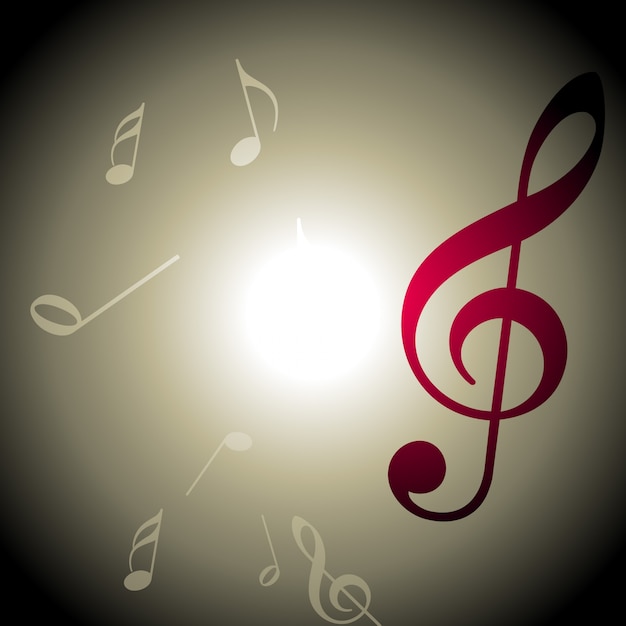 Gratis vector muziek achtergrond met notitie ontwerp