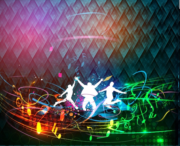 Muziek achtergrond muzikale melodie festival illustratie vector design.