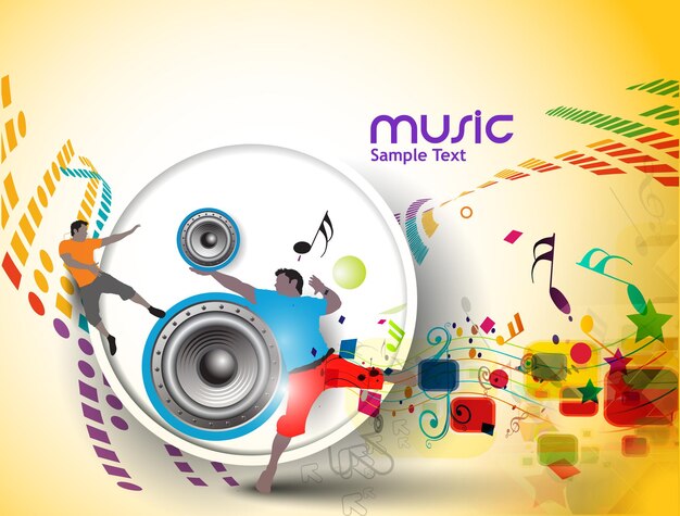 Muziek achtergrond Muzikale melodie festival illustratie Vector Design.