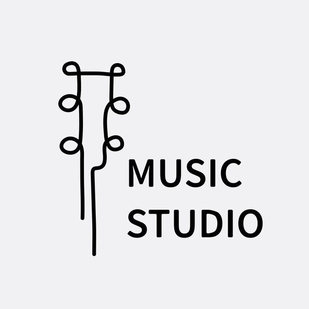 Muziek bedrijfslogo sjabloon, branding ontwerp vector, muziek studio tekst