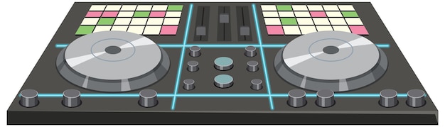 Gratis vector muziek dj-controller pictogram op witte achtergrond