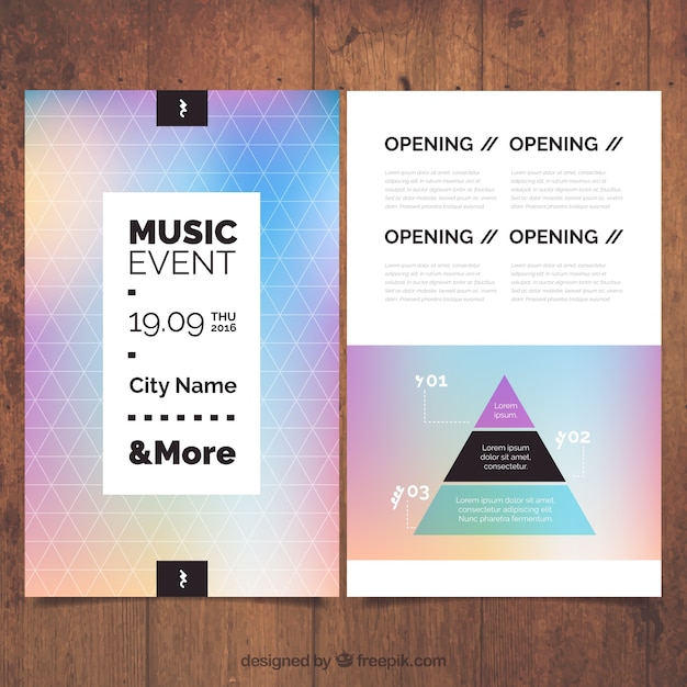 Gratis vector muziek evenement poster, geometrische stijl