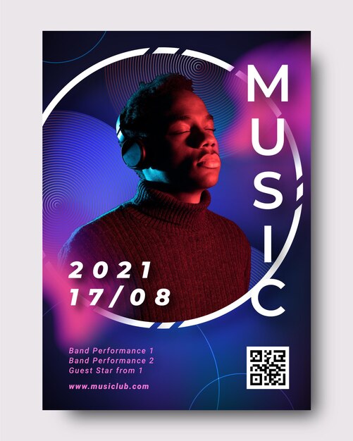 Muziek evenement poster met afbeelding