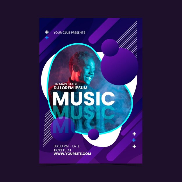 Muziek evenement poster met foto