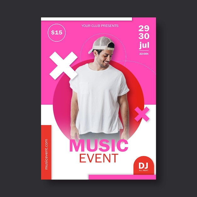 Gratis vector muziek evenement poster sjabloon