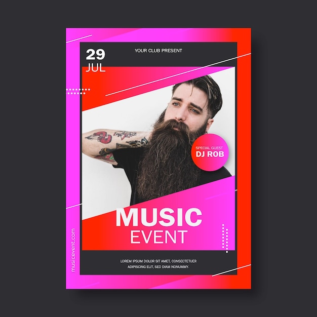 Gratis vector muziek evenement poster sjabloon