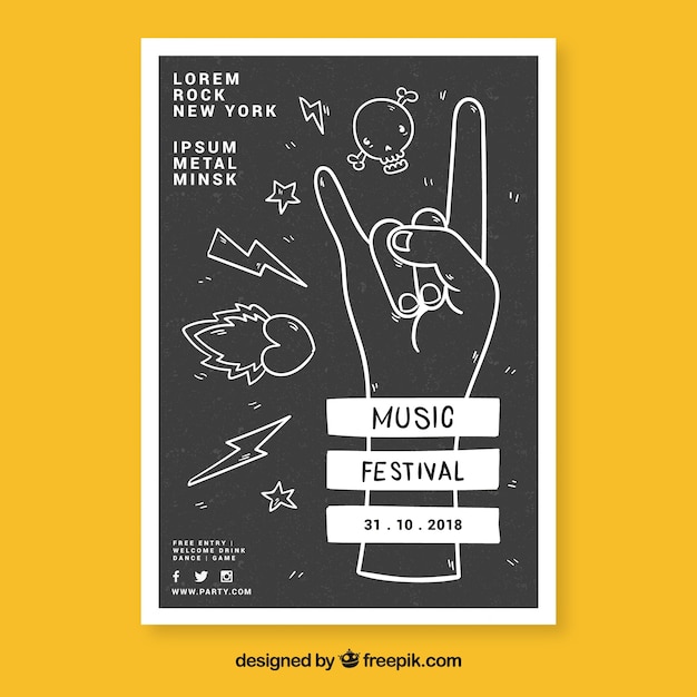 Gratis vector muziek festival flyer sjabloon