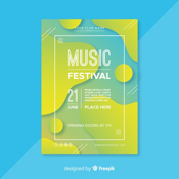 Muziek festival poster sjabloon