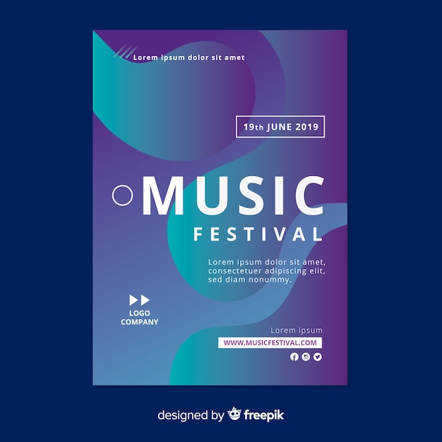 Muziek festival poster sjabloon