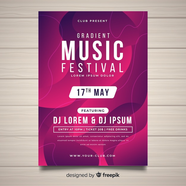 Muziek festival poster sjabloon