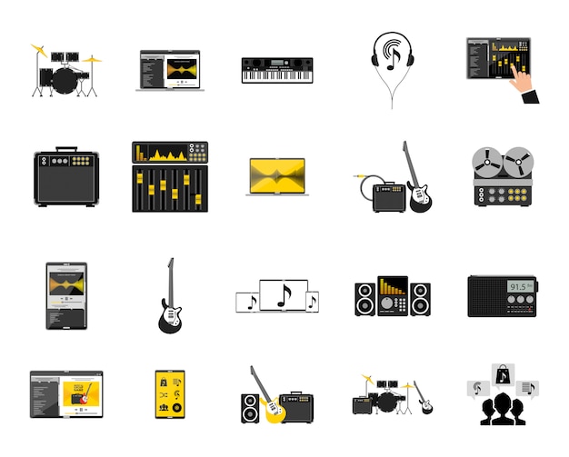 Muziek icon set