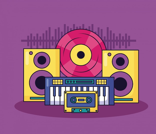 Gratis vector muziek kleurrijke illustratie