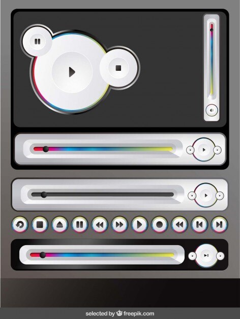 Gratis Vector muziek knoppen collectie