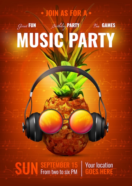 Gratis vector muziek partij poster