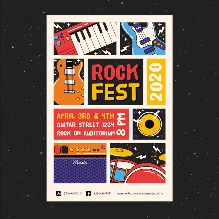 Gratis Vector muziek poster sjabloon