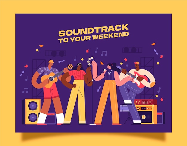 Gratis vector muziekconcert fotocall-sjabloon