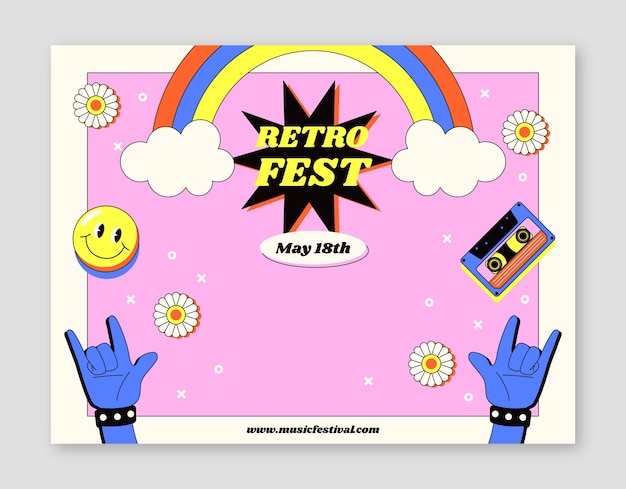 Gratis vector muziekfestival photocall-sjabloon