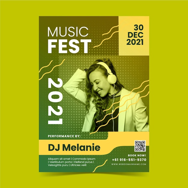 Muziekfestival posterontwerp