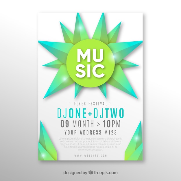 Gratis vector muziekfestivalaffiche in abstracte stijl