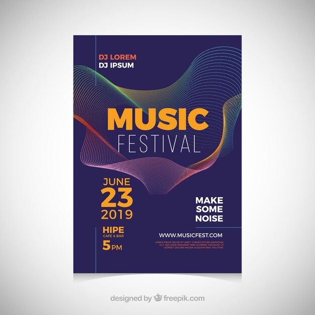 Muziekfestivalaffiche in abstracte stijl