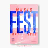 Gratis vector muziekfestivalaffiche in vlakke stijl