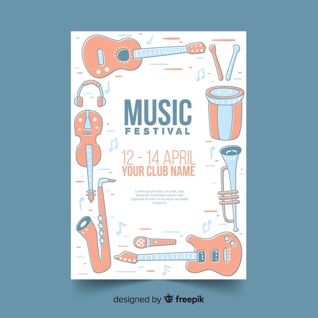 Gratis vector muziekfestivalaffiche