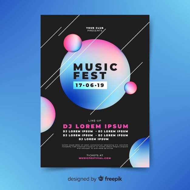 Gratis vector muziekfestivalaffiche