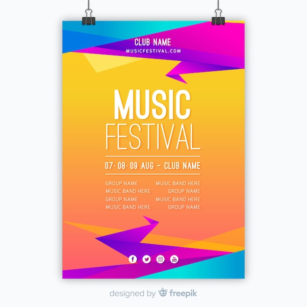 Gratis vector muziekfestivalaffiche