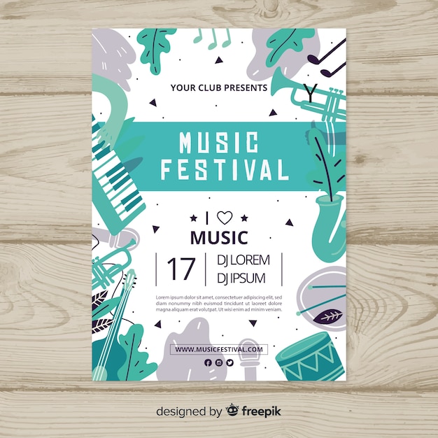 Gratis vector muziekfestivalaffiche