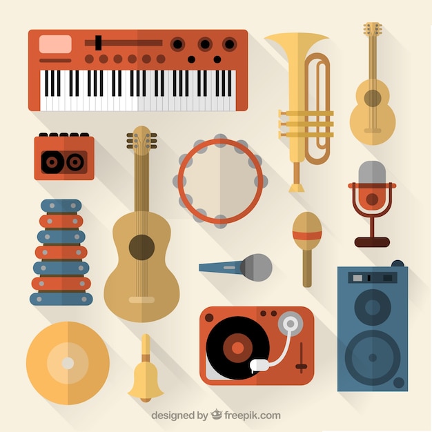 Gratis vector muziekinstrumenten collectie