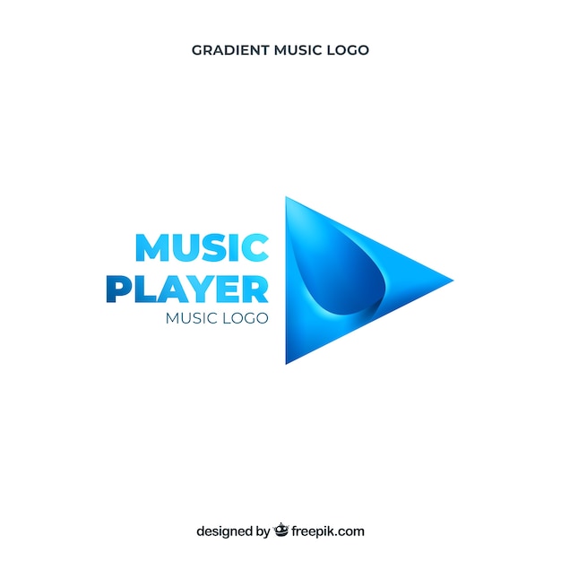 Gratis vector muzieklogo met verloopstijl