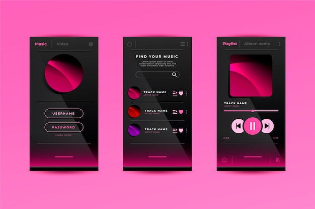 Muziekspeler app interface concept