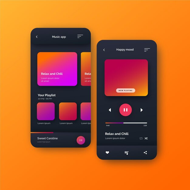 Muziekspeler app interface concept