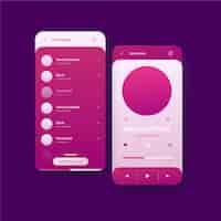 Gratis vector muziekspeler app interface concept