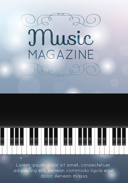 Muziektijdschrift met een piano